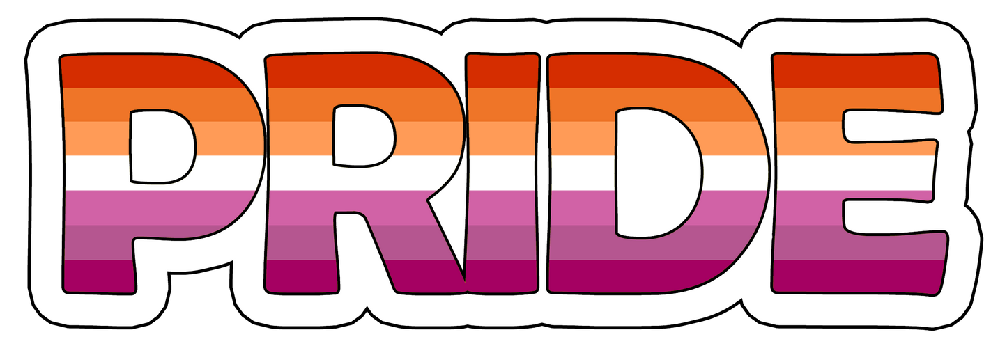 Lesbian Pride Sticker 2.5x6 inches Waterproof : LGBTQIA