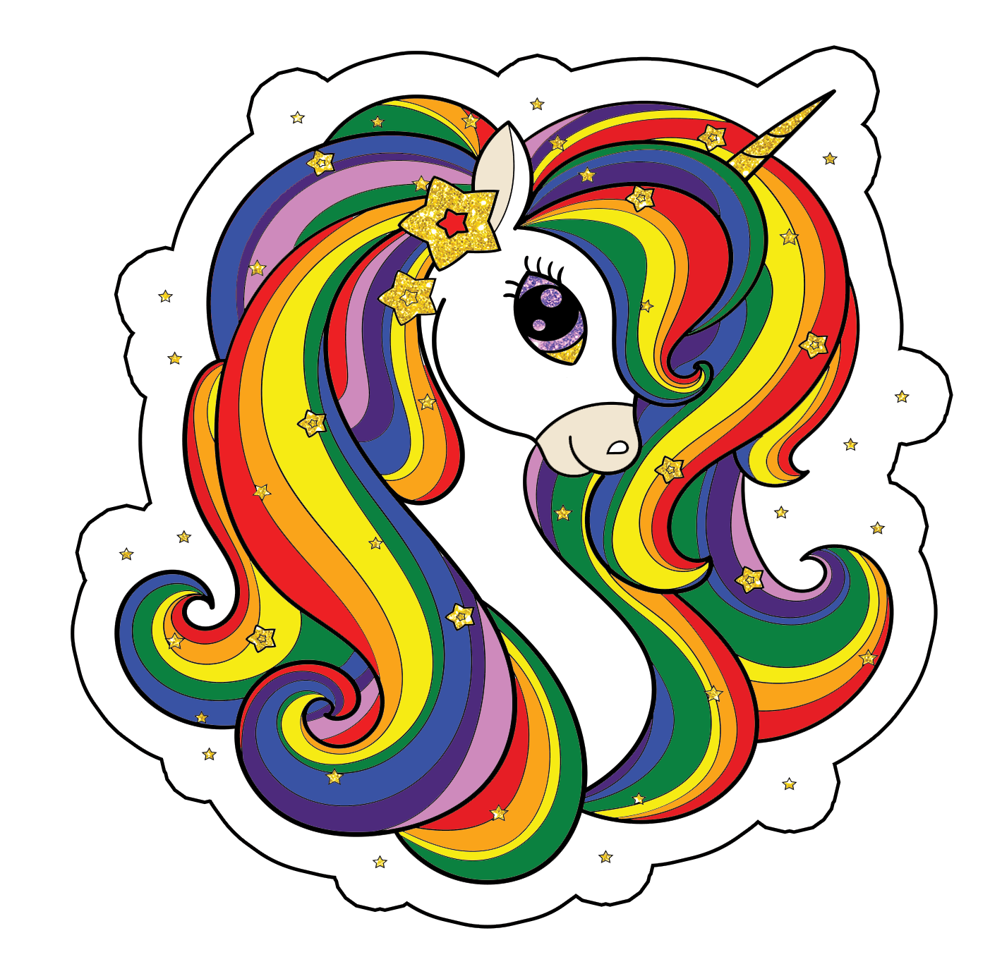 Unicorn Rainbow Sticker 3x3 inches waterproof : LGBTQIA by Sage Mojo