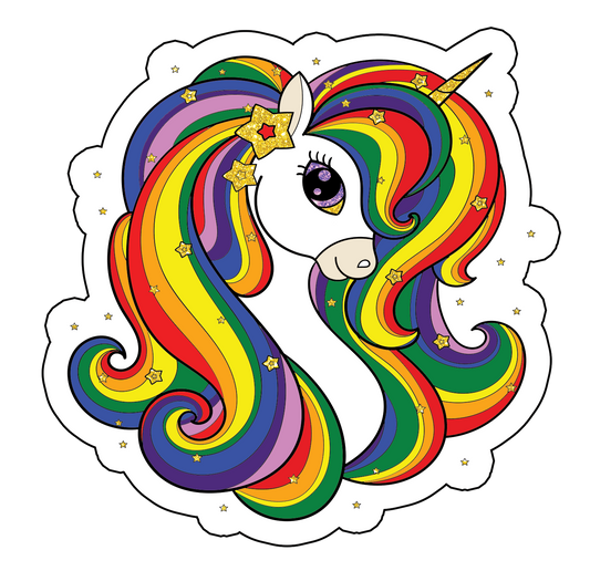 Unicorn Rainbow Sticker 3x3 inches waterproof : LGBTQIA by Sage Mojo